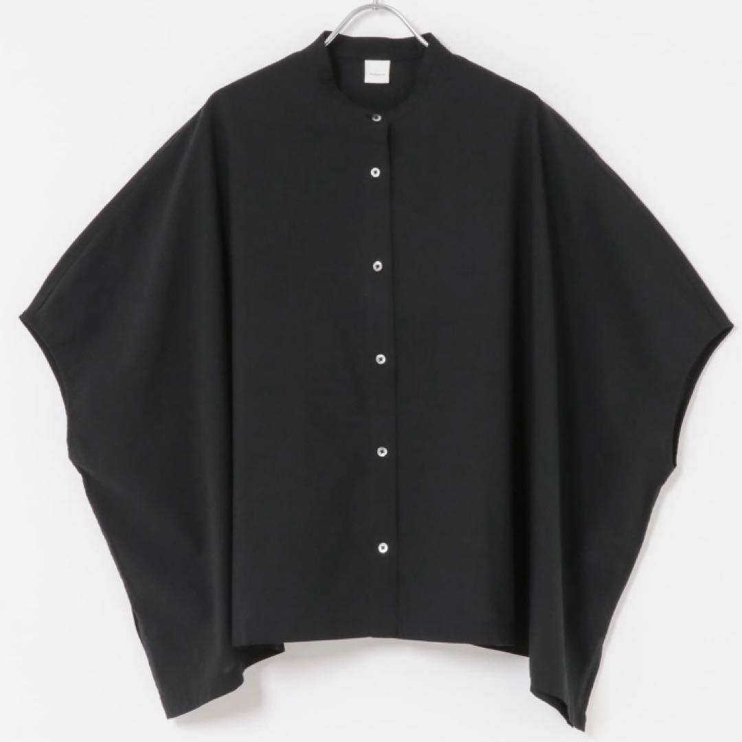 【★期間限定割★】かぐれ コットンスクエアポンチョシャツ 【ブラック】