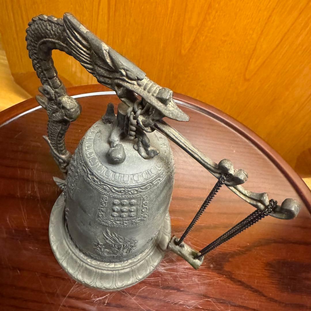 銅製 釣鐘 龍台座 鳴物 風水 仏教美術 龍の鐘