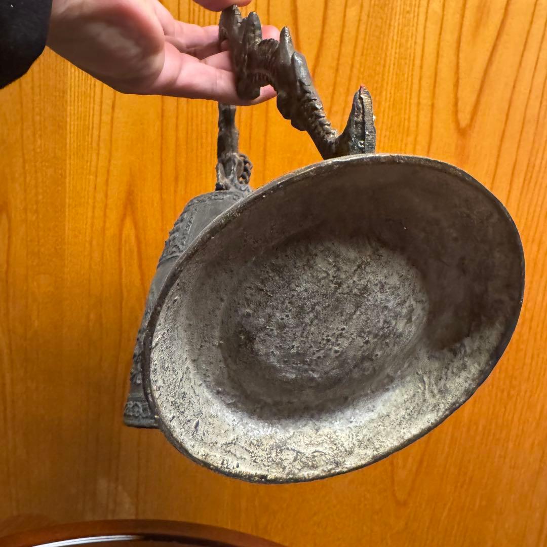 銅製 釣鐘 龍台座 鳴物 風水 仏教美術 龍の鐘