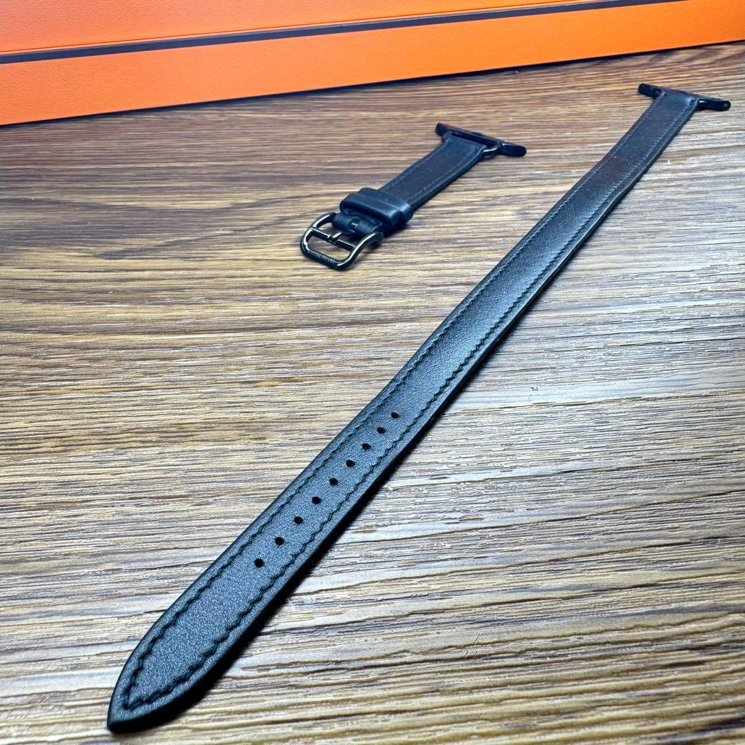 2807 Apple Watch エルメス　ブラック　ドゥブルトゥール　二重