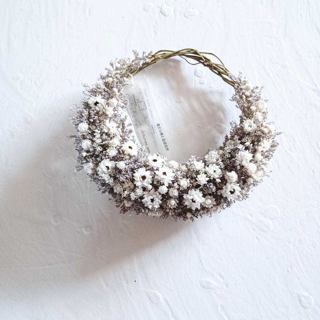 新品 未使用 ドライフラワー リース ハーフリース 窓枠 フレーム 額縁