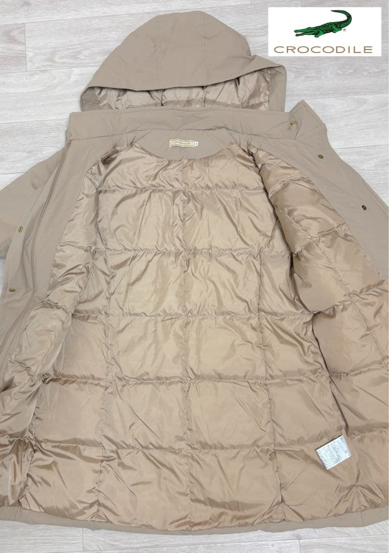 CROCODILE ダウンコート レディースLL フード付き 撥水 新品未使用