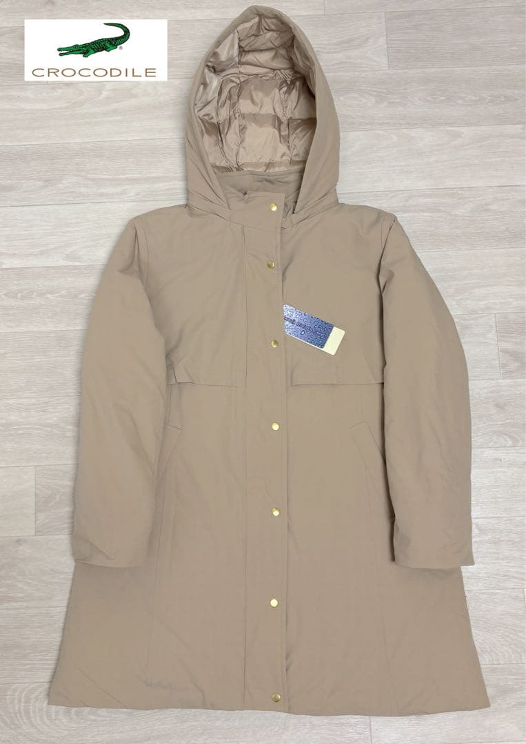 CROCODILE ダウンコート レディースLL フード付き 撥水 新品未使用
