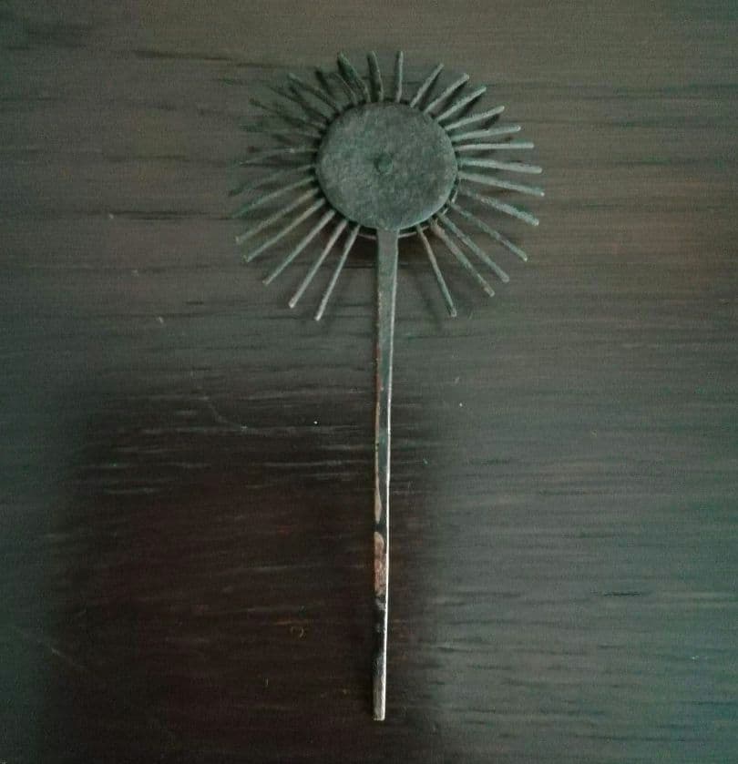 逸品　仏教美術　光背　放射光　古銅　江戸明治期　オブジェ　和骨董　アンティーク