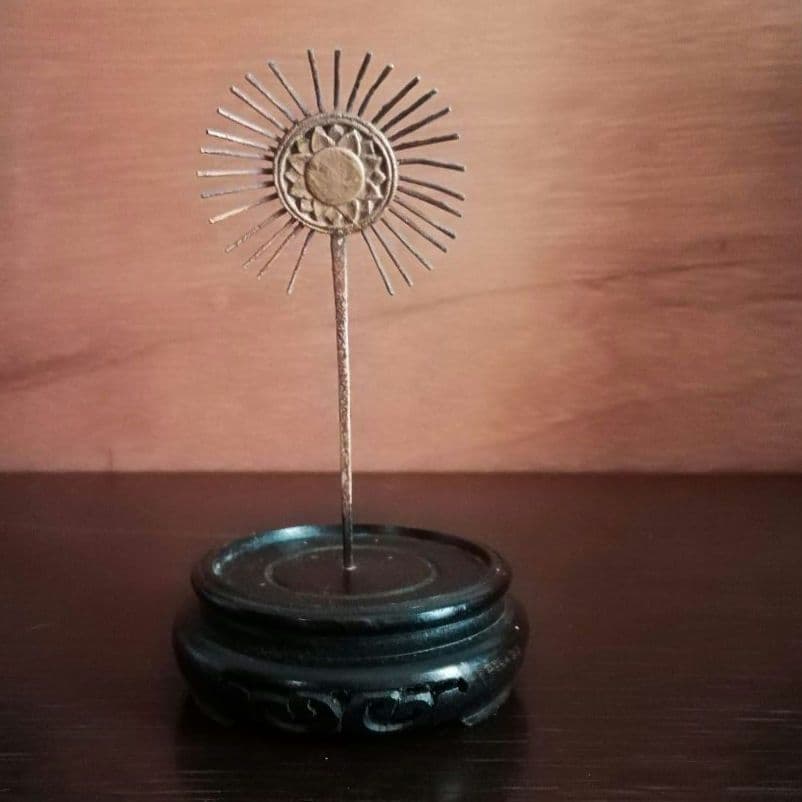 逸品　仏教美術　光背　放射光　古銅　江戸明治期　オブジェ　和骨董　アンティーク