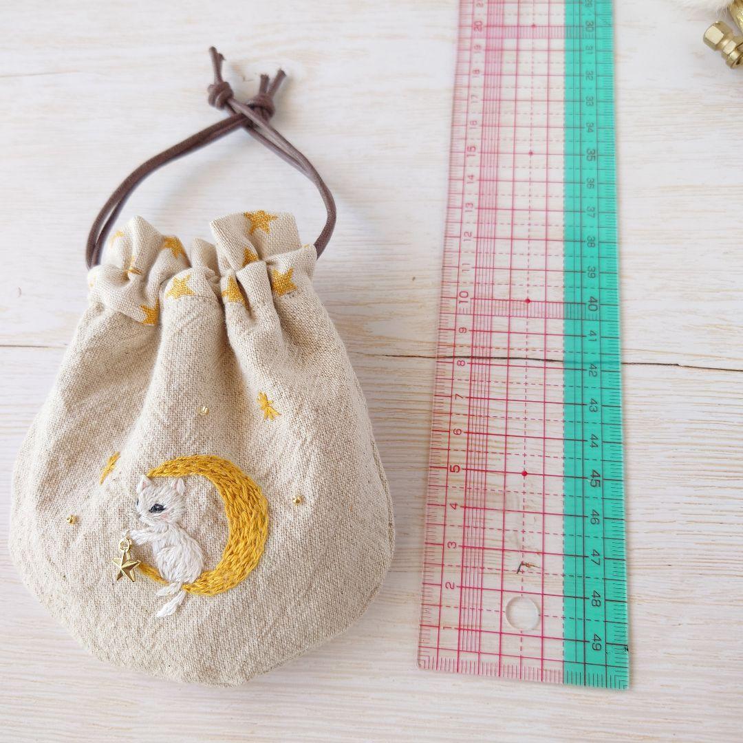 ちっちゃな巾着 サシェ M ／詰替タイプ【白猫の星に願いを…】