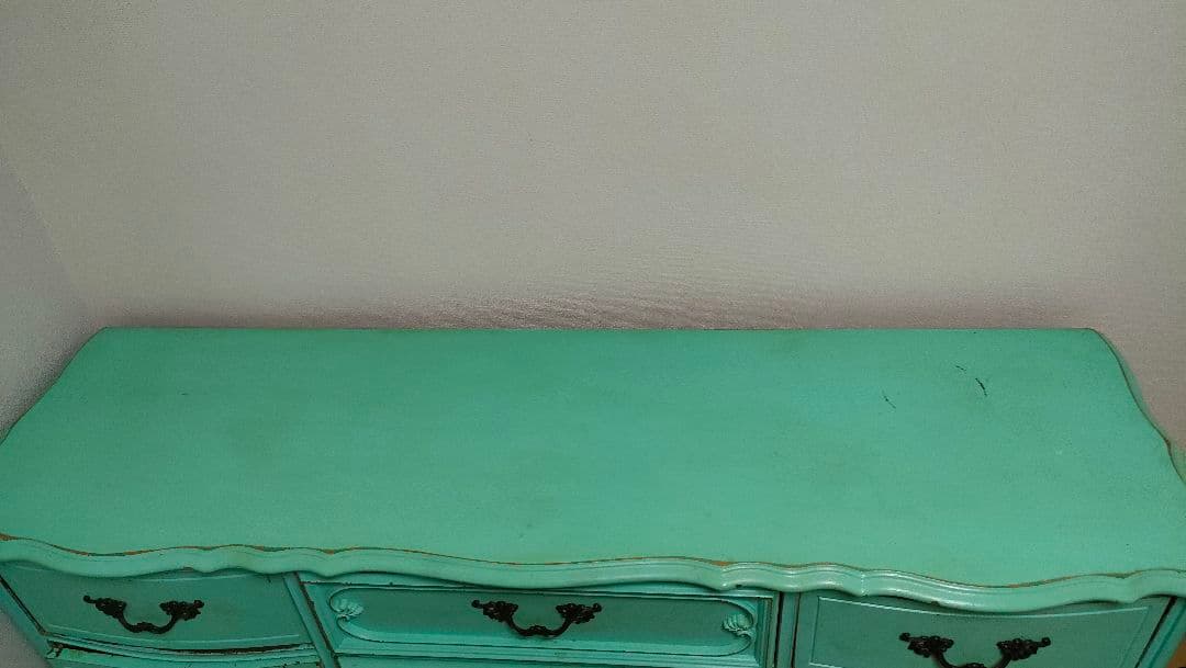 ターコイズブルー フレンチカントリー調チェスト アメリカ西海岸ヴィンテージ家具