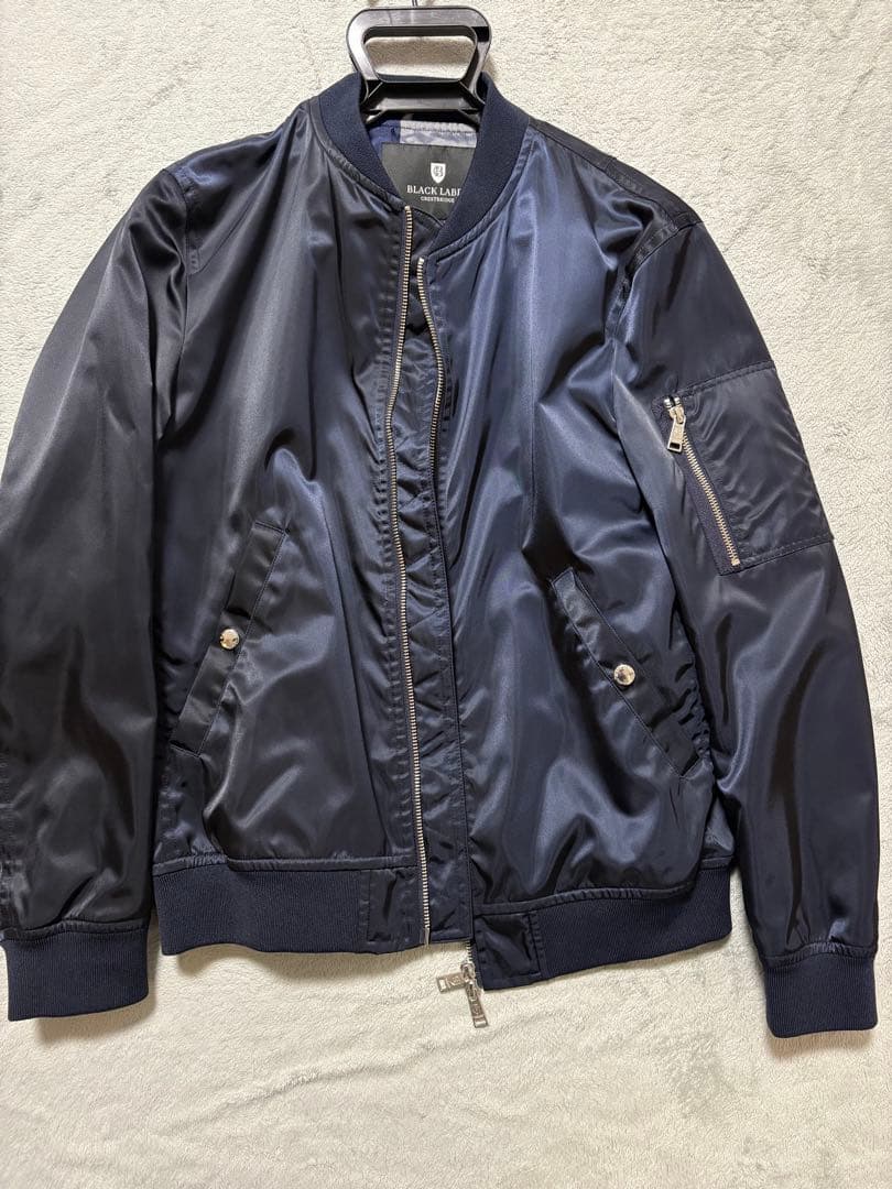 さ*た様 ブラックレーベルクレストブリッジ MA-1ジャケット チェック裏地 限