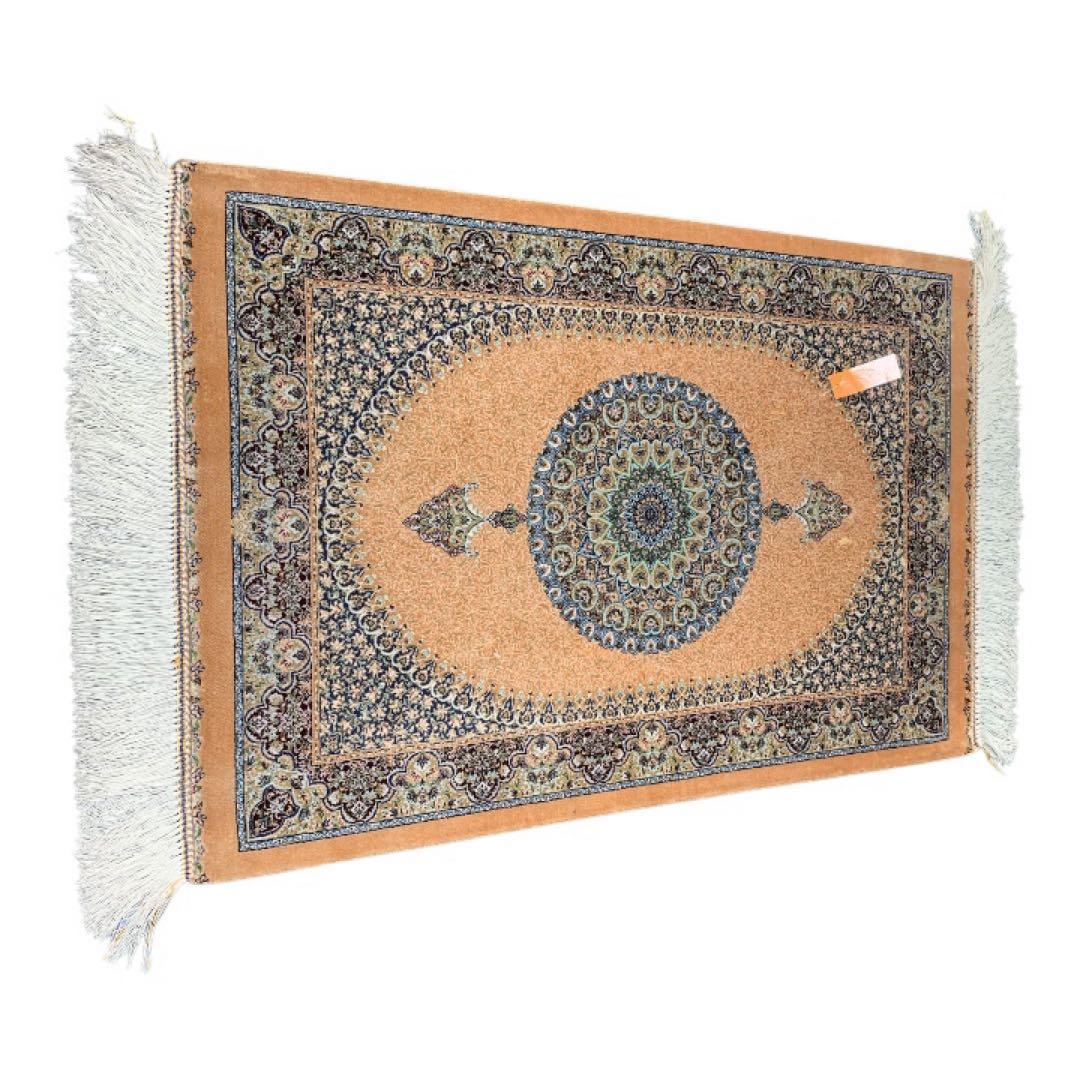 イラン、シルク銀柑敷物/サイズ:60x90cm…..mp1.