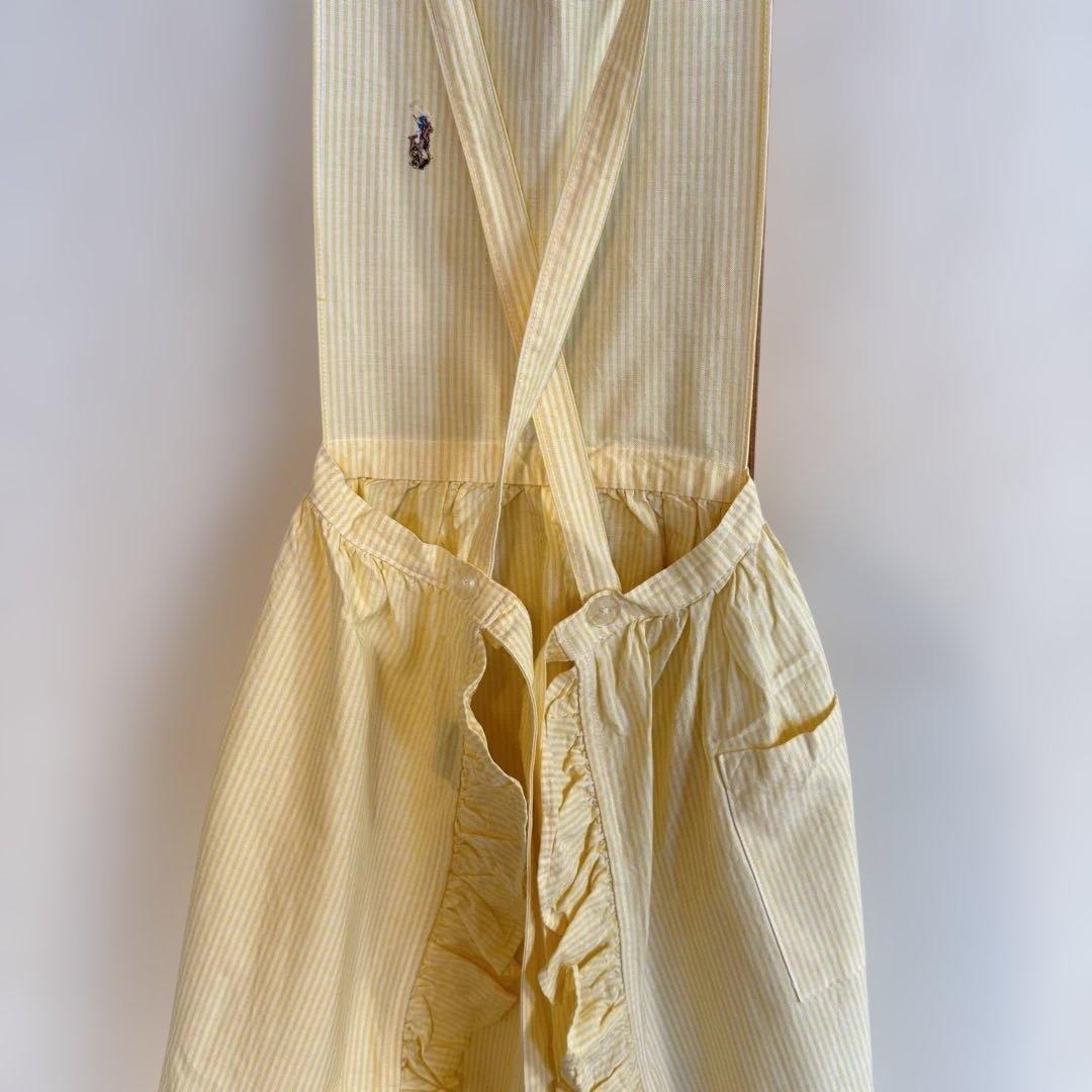 RALPH LAUREN ラルフローレン フリルエプロン 黄 ストライプ