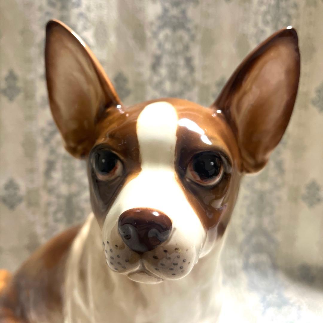チワワ 陶器製 フィギュア（置物） 犬のオブジェ ヨーロピアン 雑貨 ★美品