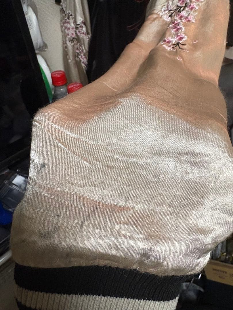 絡繰魂　スカジャン　麒麟　桜　月　リバーシブル　派手　黒　大きいサイズ　XXL