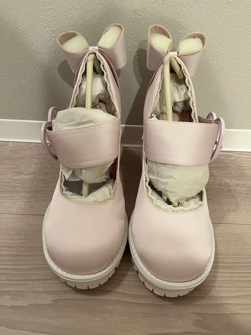 swankiss ウサギ ヒール ピンク リボン ハートバックル 新品 M