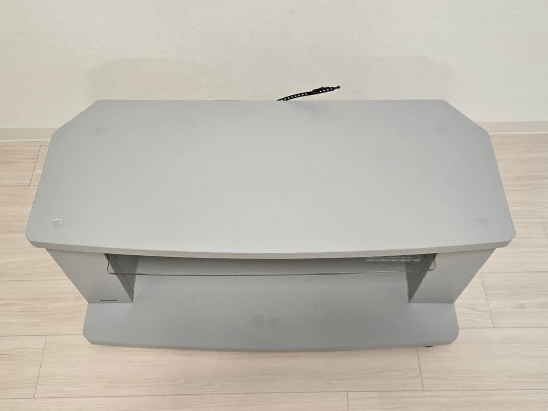 Panasonic テレビ台 グレー ガラス棚 キャスター付き