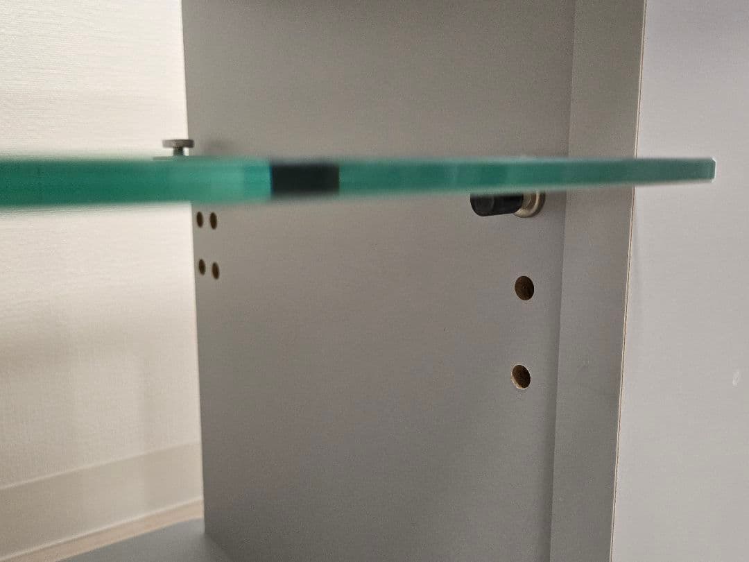 Panasonic テレビ台 グレー ガラス棚 キャスター付き