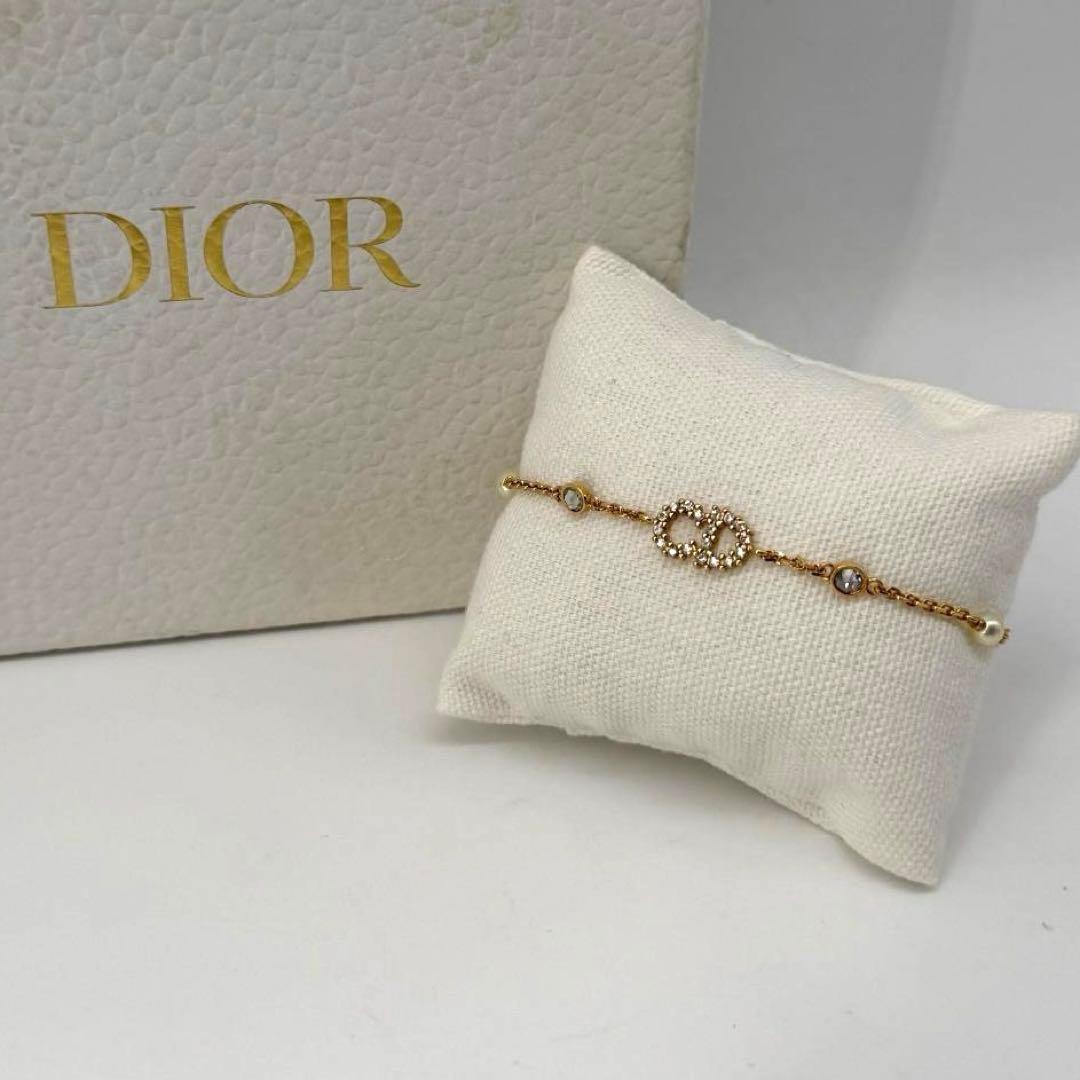 15567✨Christian Dior CDロゴ ラインストーン ブレスレット