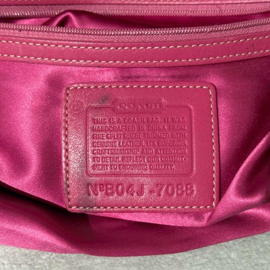 バッグ Coach Signature Flower Stitch Suede Bag