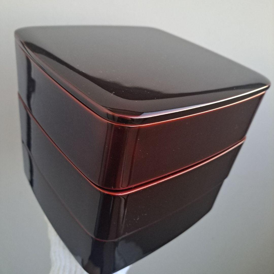 【越前河和田塗　6.5寸三段重箱】天然木製　溜塗/胴張り/隅丸　訳あり品