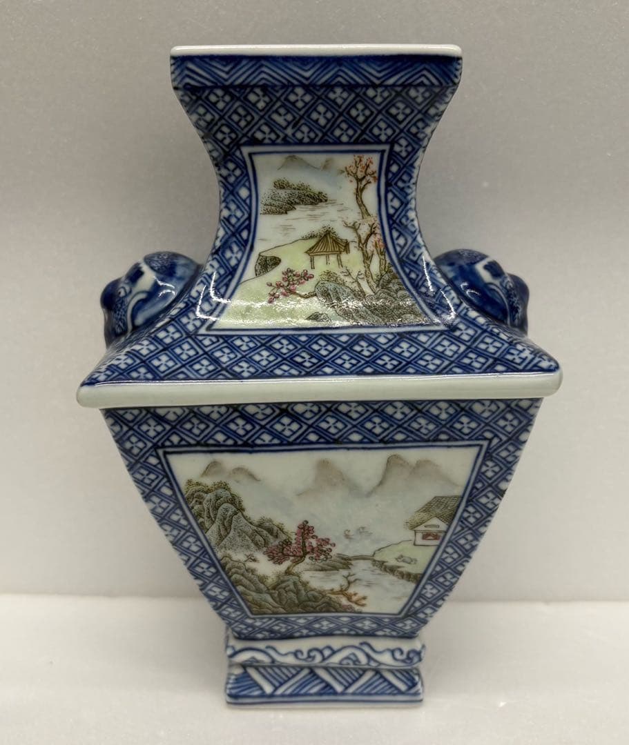 【中国花瓶】花器 山水 大清道光年生 置物 骨董品美術品