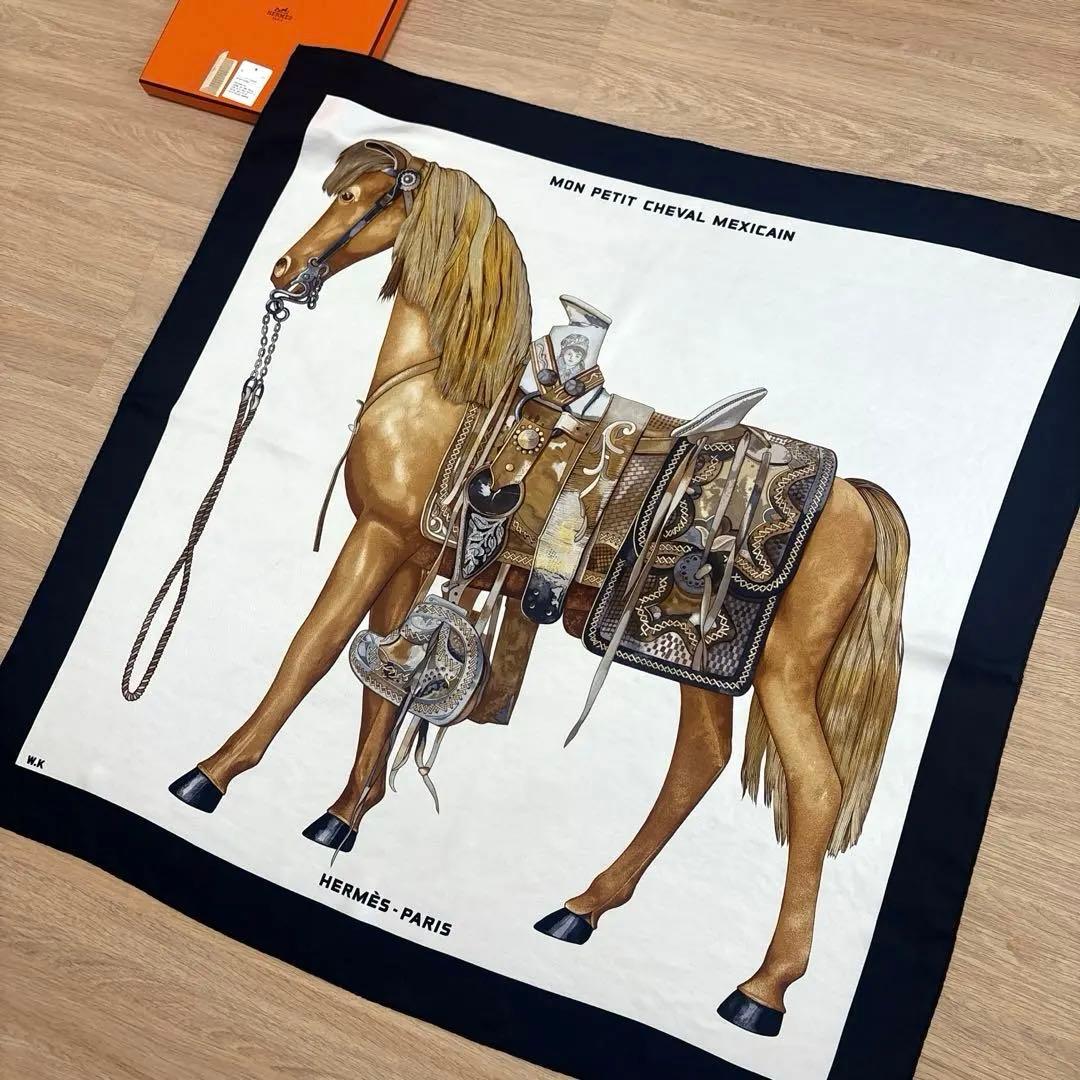 エルメス　スカーフ　カレ90 MON PETIT CHEVAL MEXICAIN