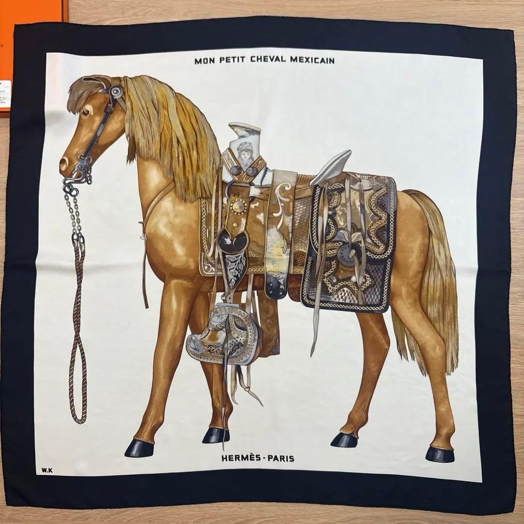 エルメス　スカーフ　カレ90 MON PETIT CHEVAL MEXICAIN