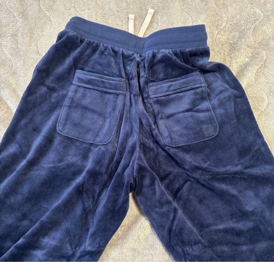 ダーリッチ　ラインベロアショートフーディ　バイカラーコードベロアワイドパンツ