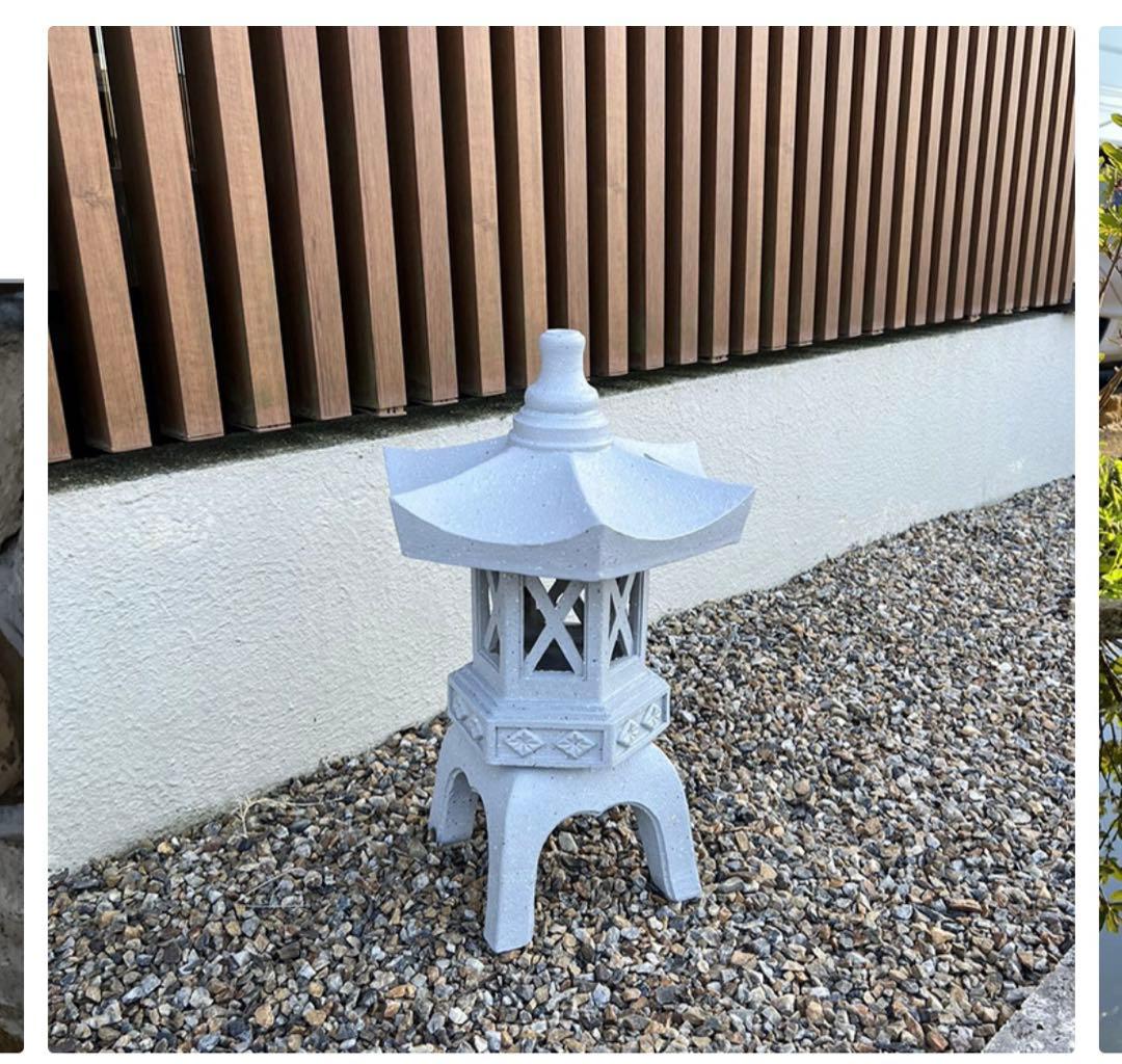 灯篭 石灯篭 光る ソーラー 灯篭 とうろう 和風 灯籠 中型 高さ45cm