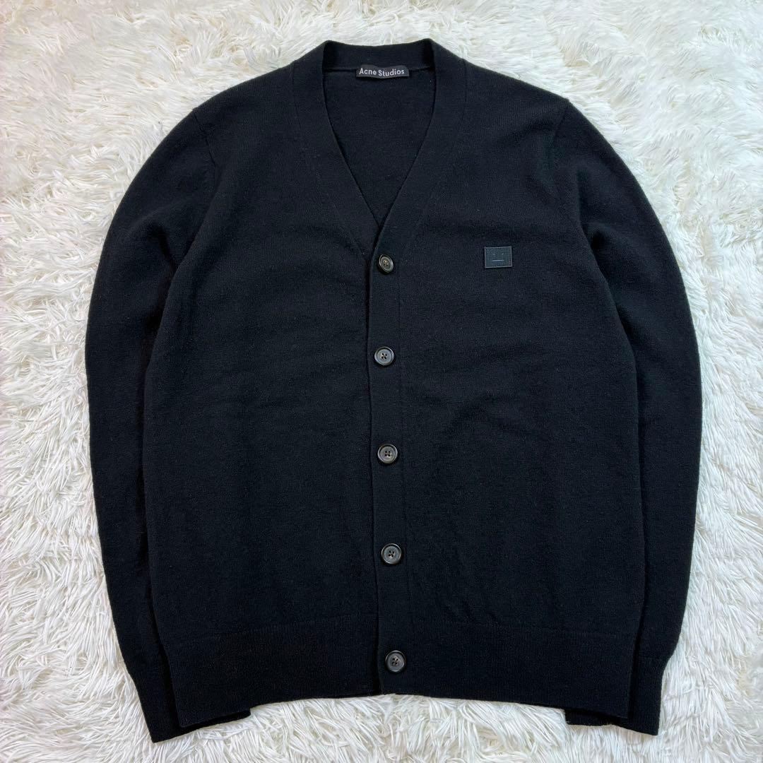 美品✨アクネストゥディオス Vネックカーディガン ネイビー L ウール100%