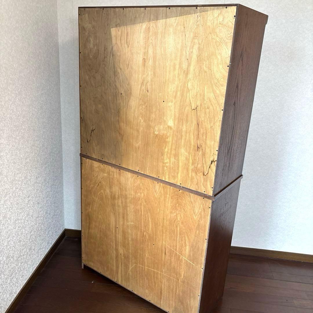 【良品】アンティーク ガラス棚 ブックケース フラップ式扉