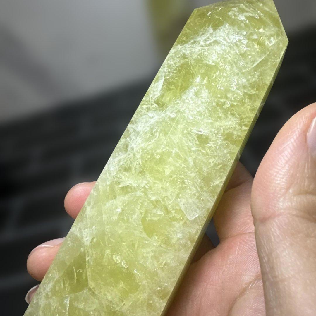 【高品質】大型 シトリンポイント 原石 台座付き 2本セット