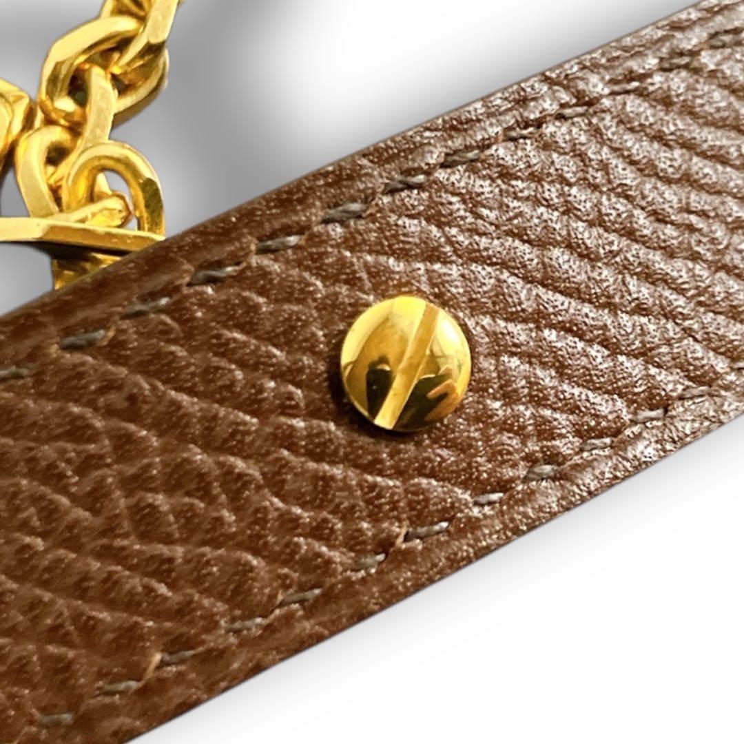 エルメス 良品 フランス製 保管袋付き レザー ゴールド金具 グローブホルダー