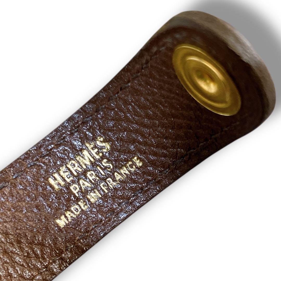 エルメス 良品 フランス製 保管袋付き レザー ゴールド金具 グローブホルダー