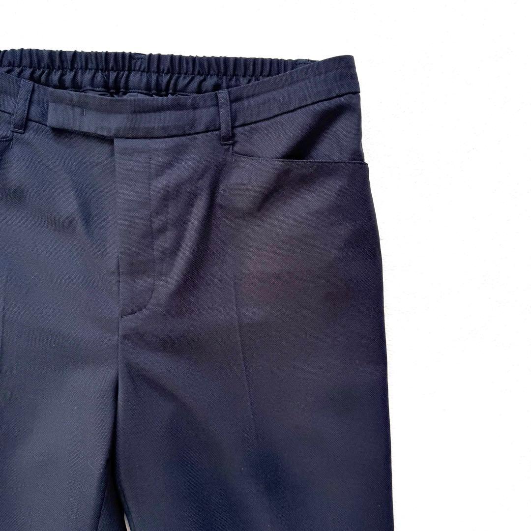 美品15/17号✨ニューヨーカー シルク パンツ スーツ セットアップ ネイビー