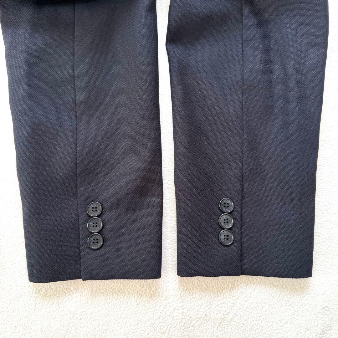 美品15/17号✨ニューヨーカー シルク パンツ スーツ セットアップ ネイビー