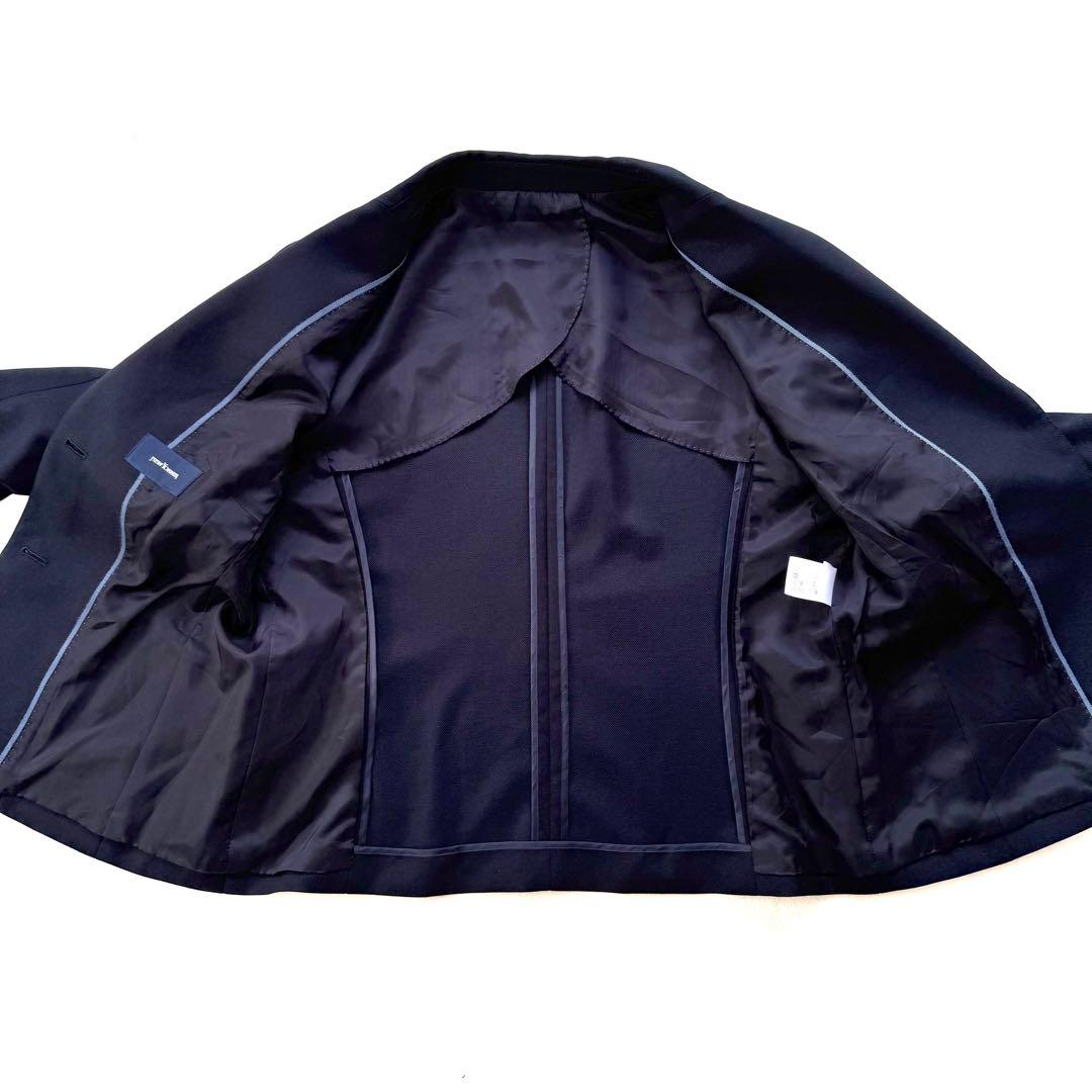 美品15/17号✨ニューヨーカー シルク パンツ スーツ セットアップ ネイビー