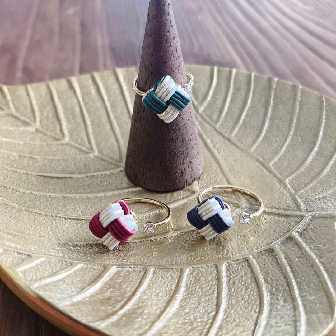 *四つ畳みの指輪*【梅紫】