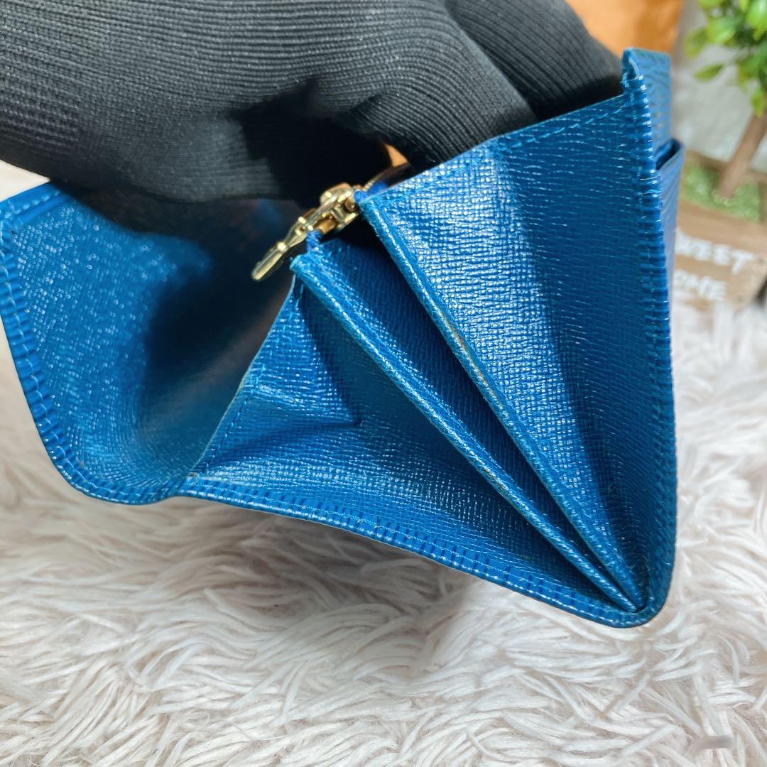 美品 ルイヴィトン エピ ポシェット ポルトモネ クレディ 長財布 青 ブルー