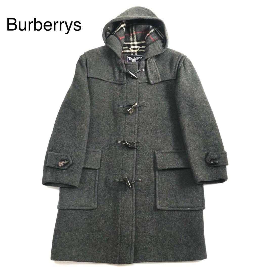 バーバリー Burberrys ダッフルコート グレー ウール ノバチェック