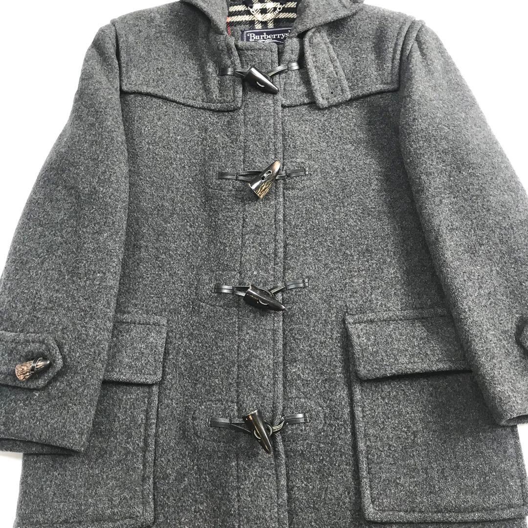 バーバリー Burberrys ダッフルコート グレー ウール ノバチェック