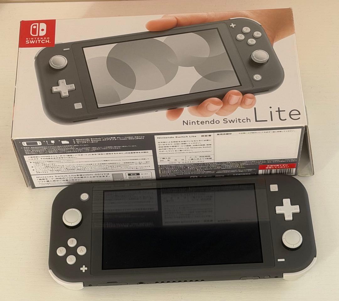 Nintendo Switch Lite グレー 箱、充電器付き