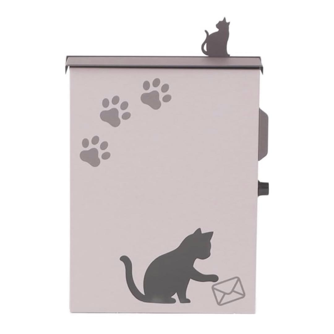 ポスト オシャレ 壁掛けポスト ねこ A4 鍵付き 防犯 郵便