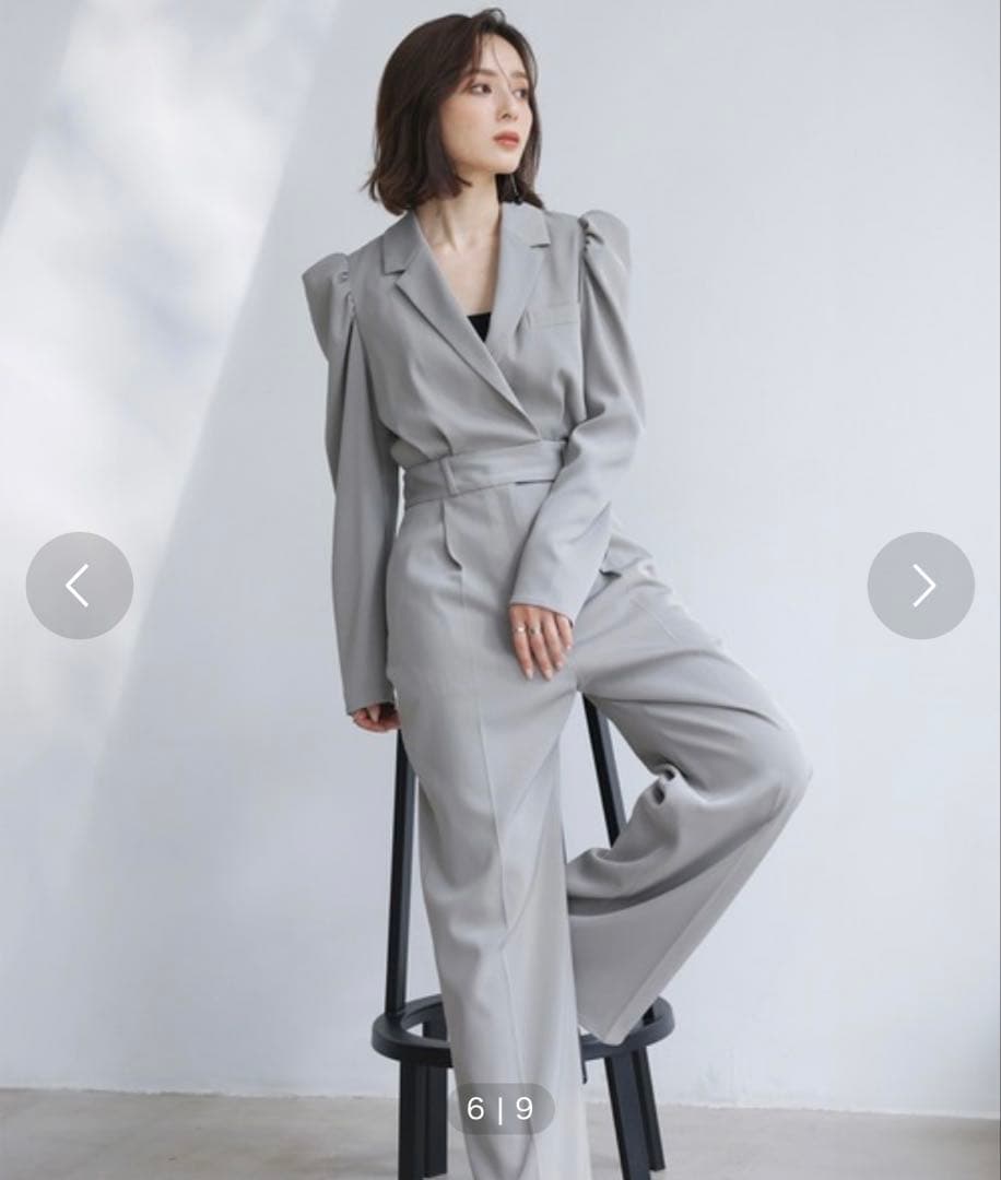 アニュアンス　anuans テーラードオールインワン　ネイビー