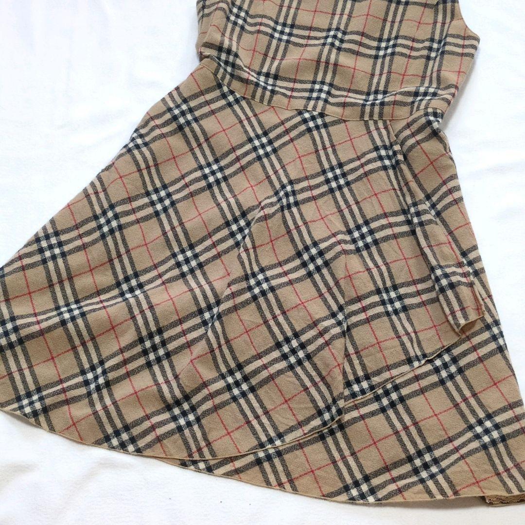 バーバリーロンドン ノバチェック ベージュ ノースリーブ ワンピース ひざ丈