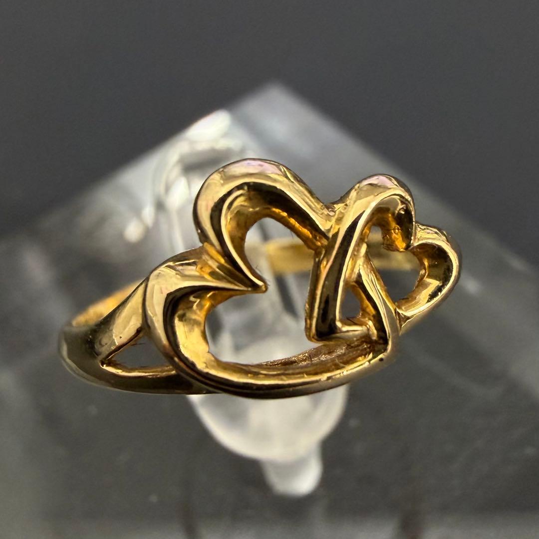 (B013012) K18リング 約10号 ハート 18金YG 指輪