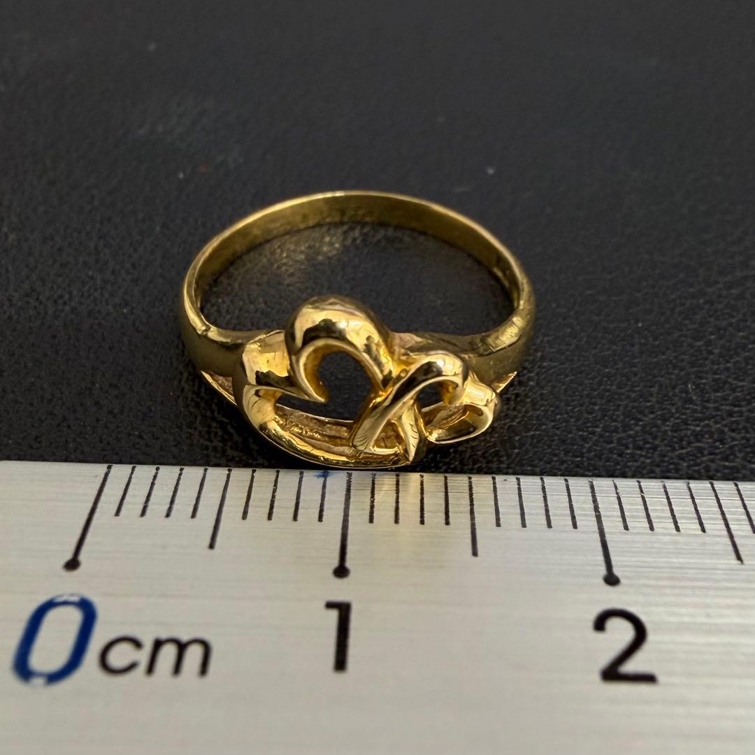 (B013012) K18リング 約10号 ハート 18金YG 指輪