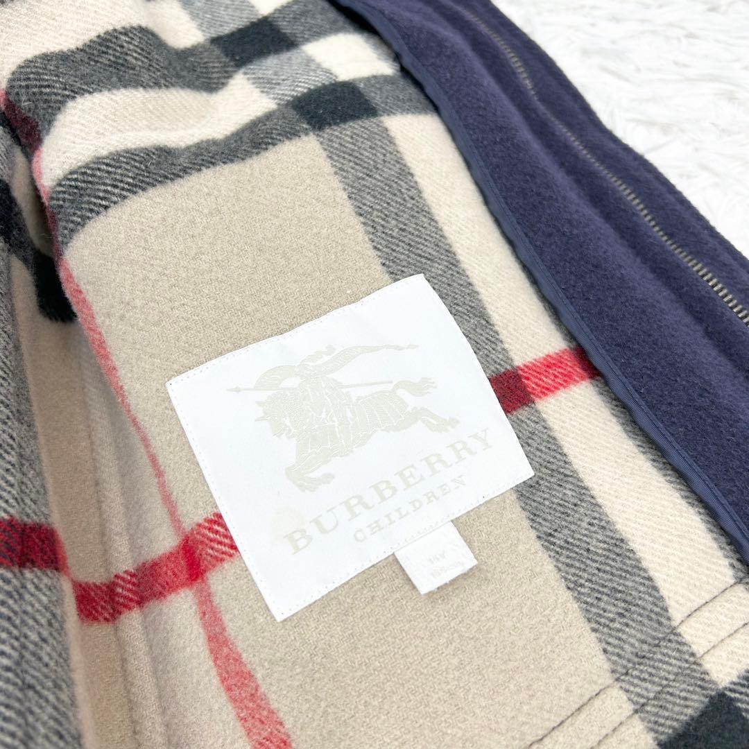 バーバリーチルドレン ダッフルコート 14Y 164cm ネイビー メガチェック