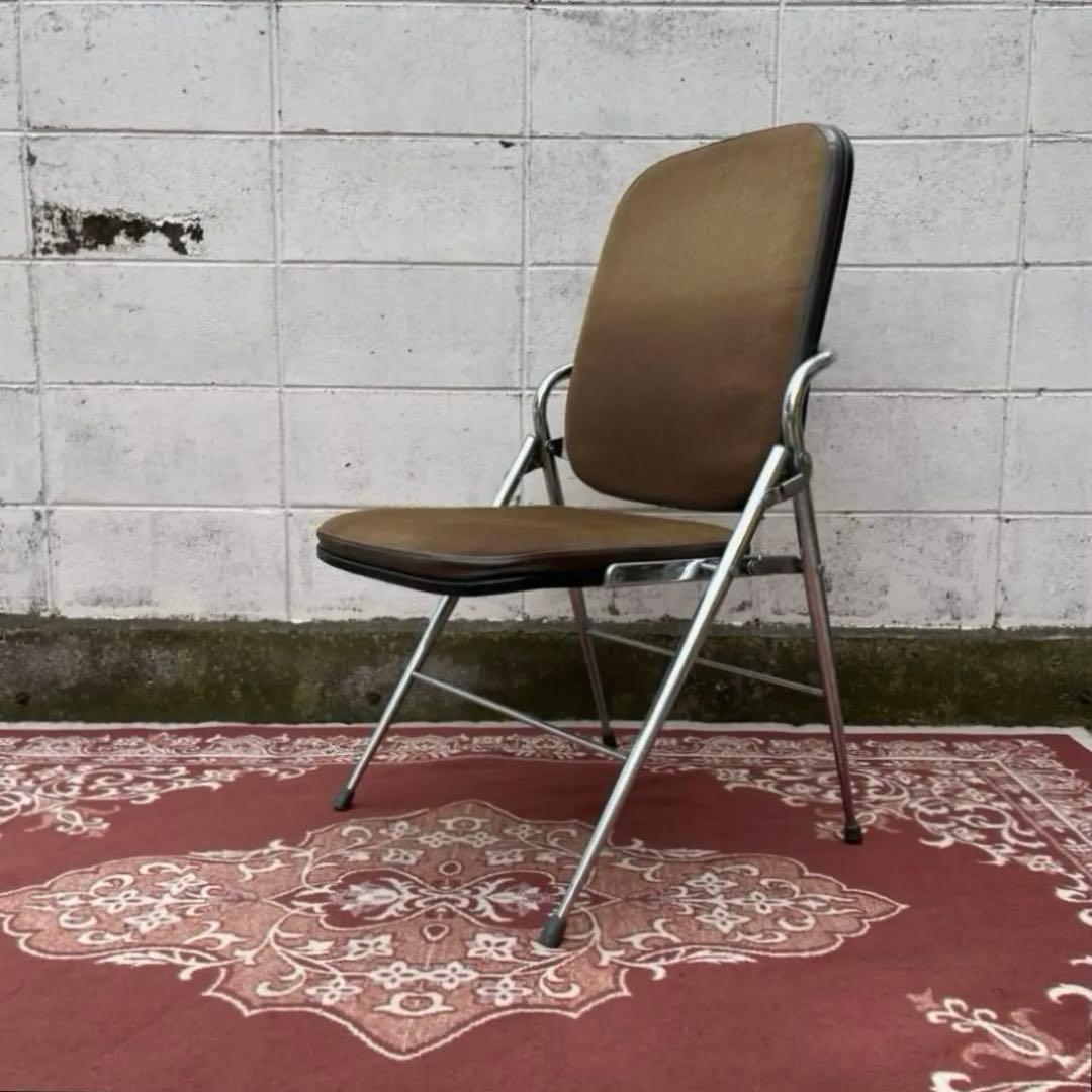 ビンテージ古家具◾️okamura 岡村 折り畳みチェア 椅子 インダストリアル