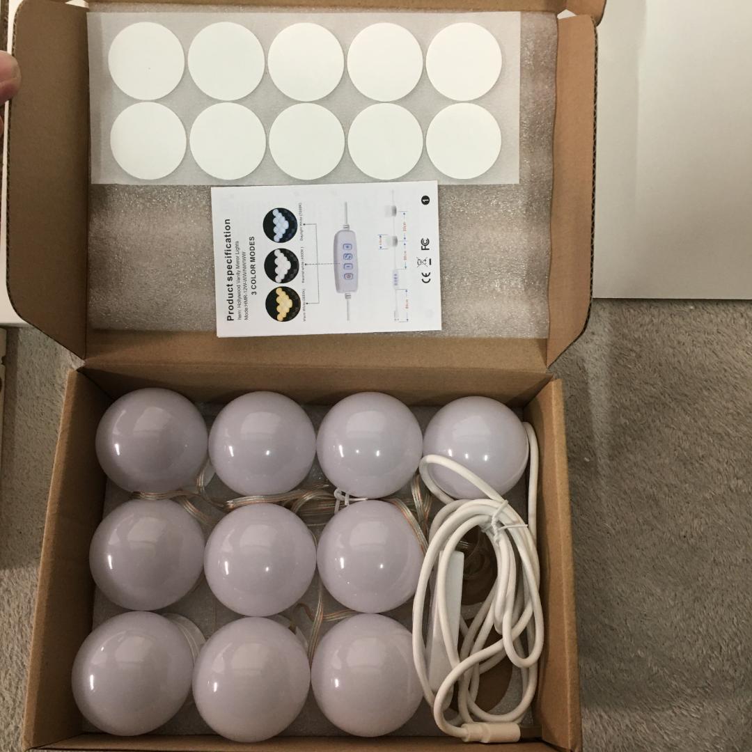 訳あり部品ドレッサー化粧台 テーブル 鏡台 LEDライト付き1713-170