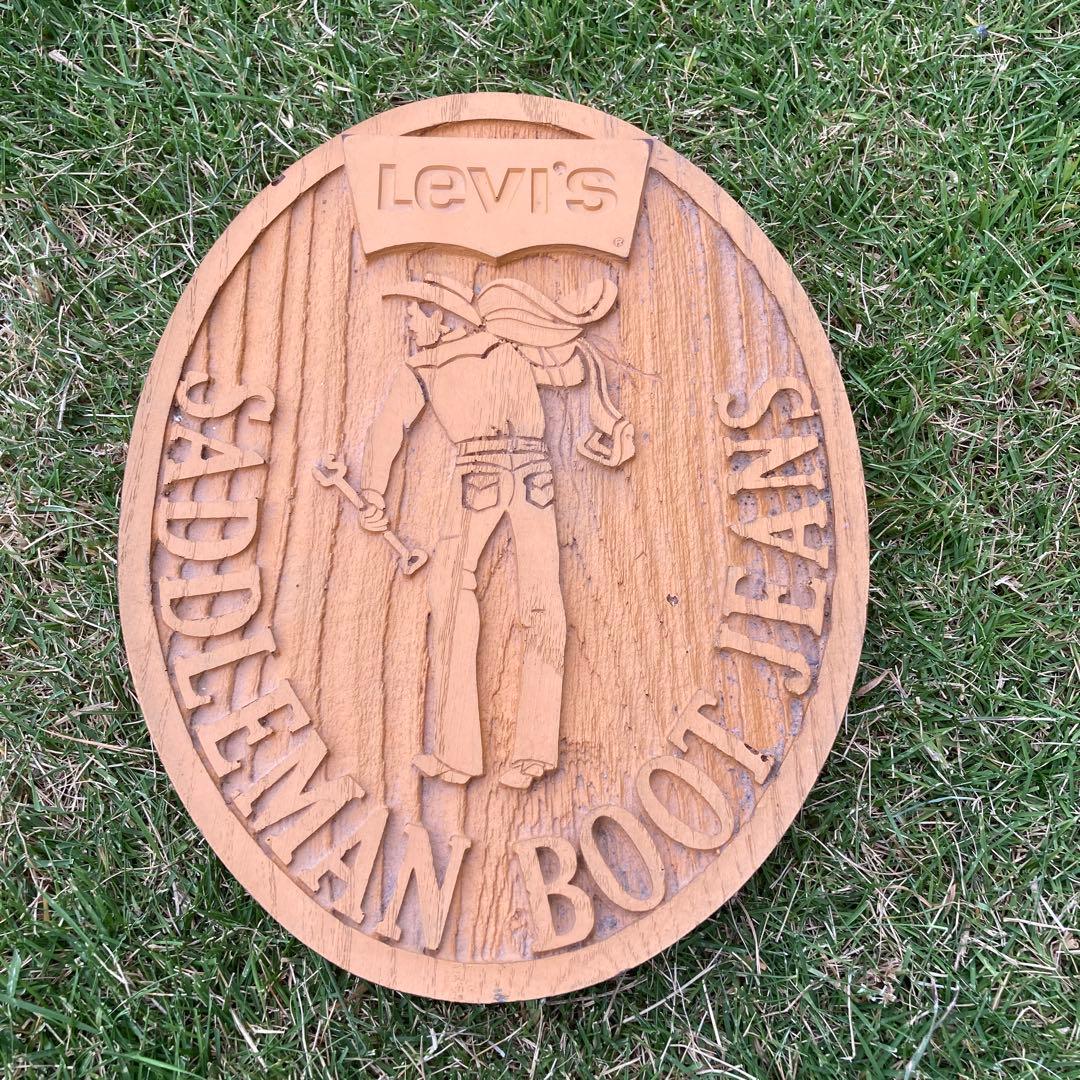 置物 VINTAGE Levi's STORE WOOD DISPLAY SIGN
