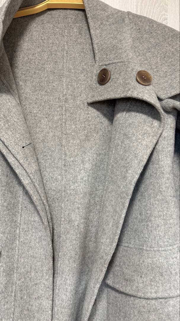 値下済Theory ダブルフェイスダッフルコート　ウールフードコート　カシミヤ混